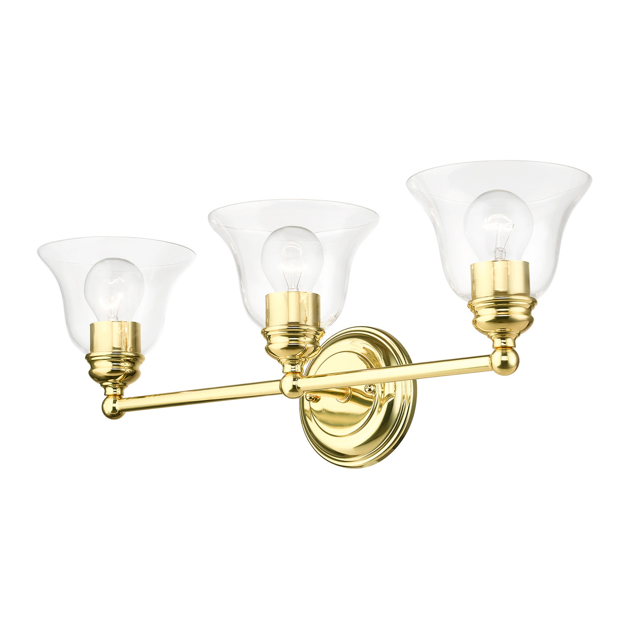 LIVEX LIGHTING 16943-02 3 Light Polished Brass Vanity Sconce