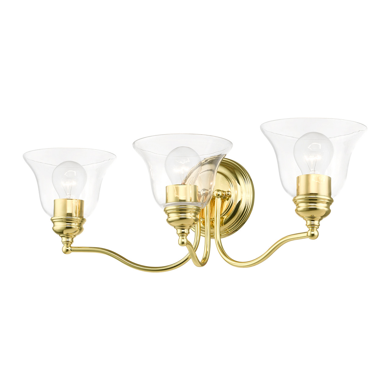 LIVEX LIGHTING 16933-02 3 Light Polished Brass Vanity Sconce