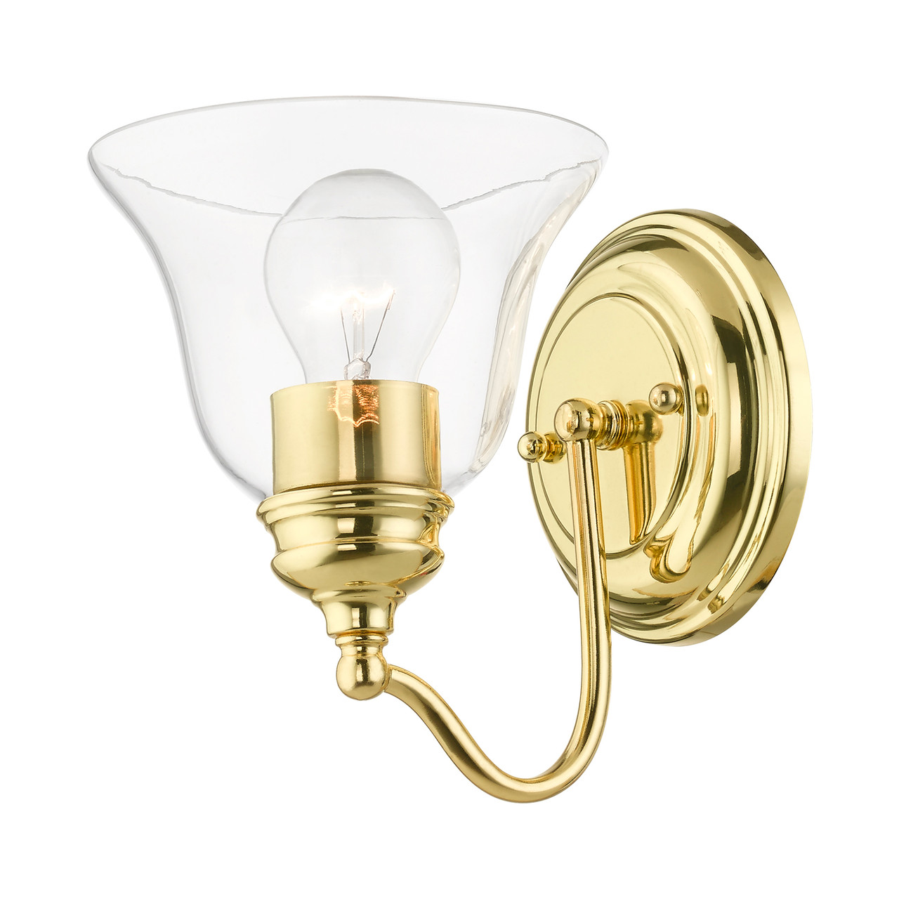 LIVEX LIGHTING 16931-02 1 Light Polished Brass Vanity Sconce