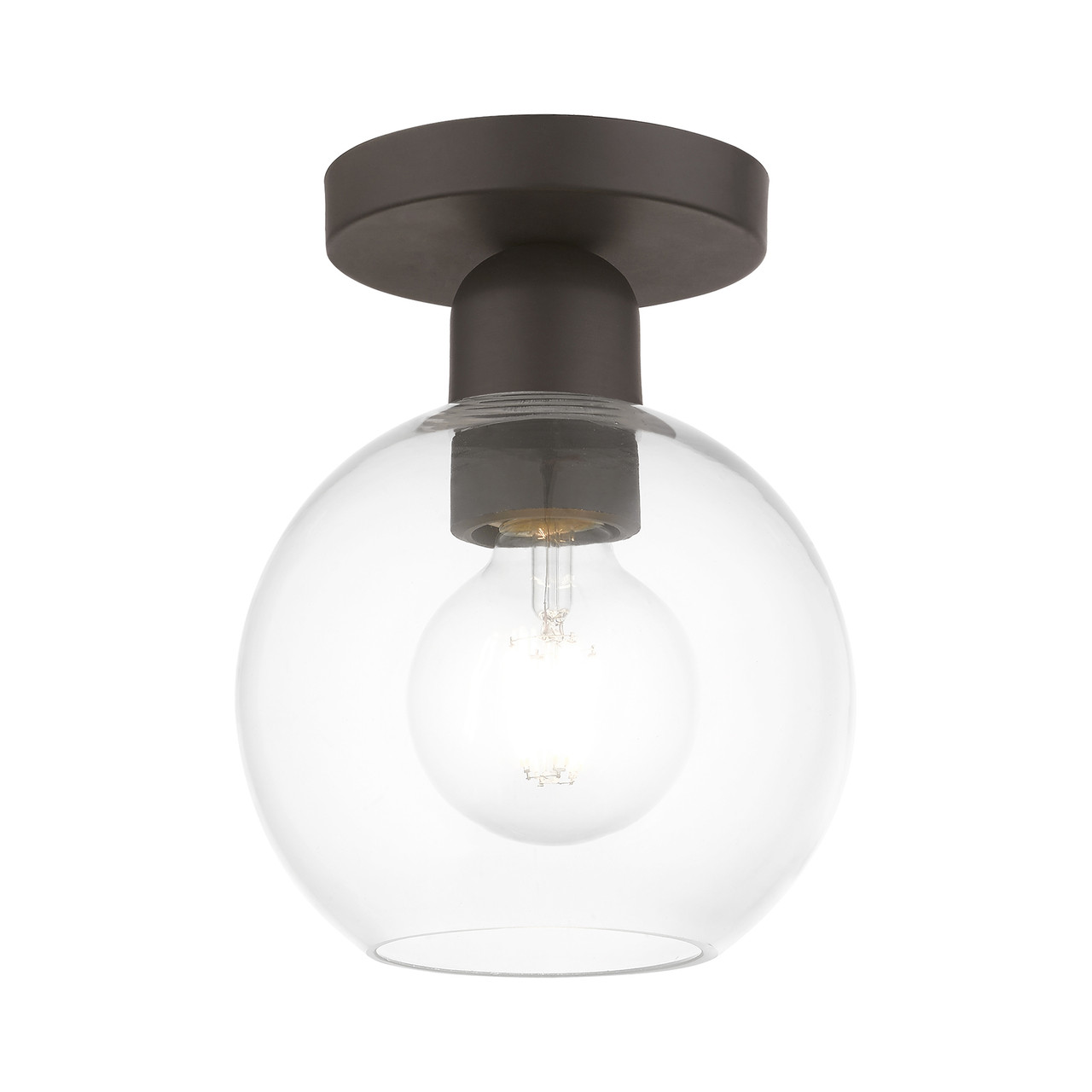 LIVEX LIGHTING 48977-07 1 Light Bronze Sphere Semi-Flush