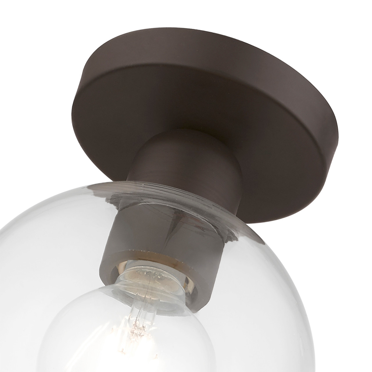 LIVEX LIGHTING 48977-07 1 Light Bronze Sphere Semi-Flush