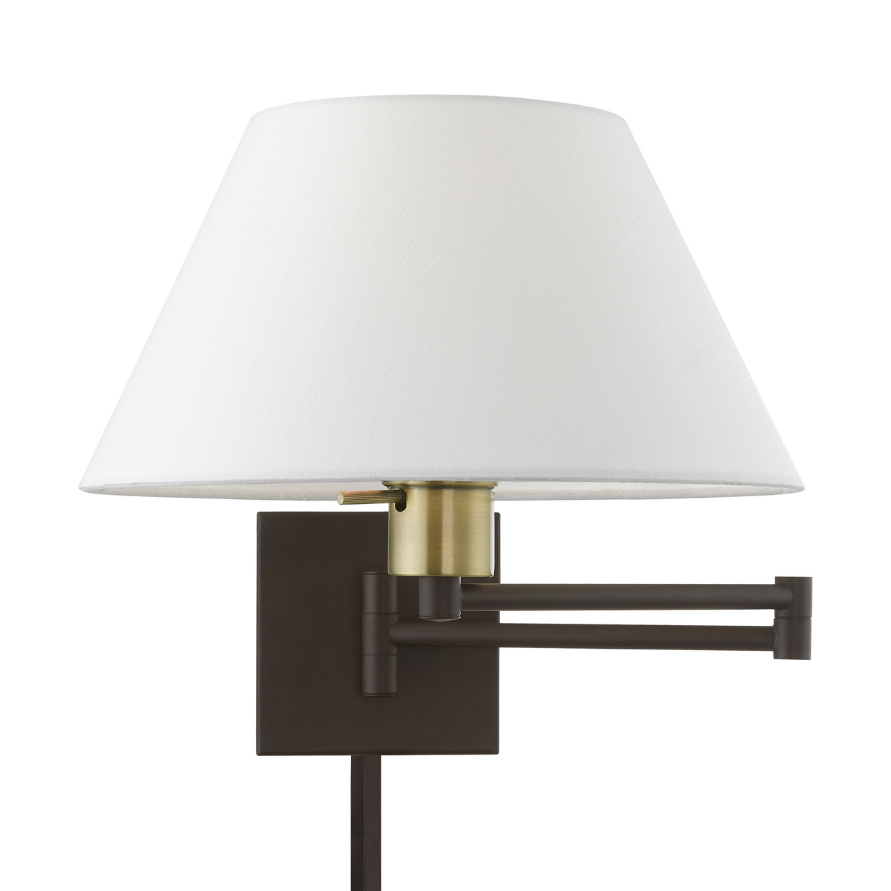 LIVEX LIGHTING 40039-07 1 Light Bronze with Antique Brass Accent Swing Arm Wall Lamp