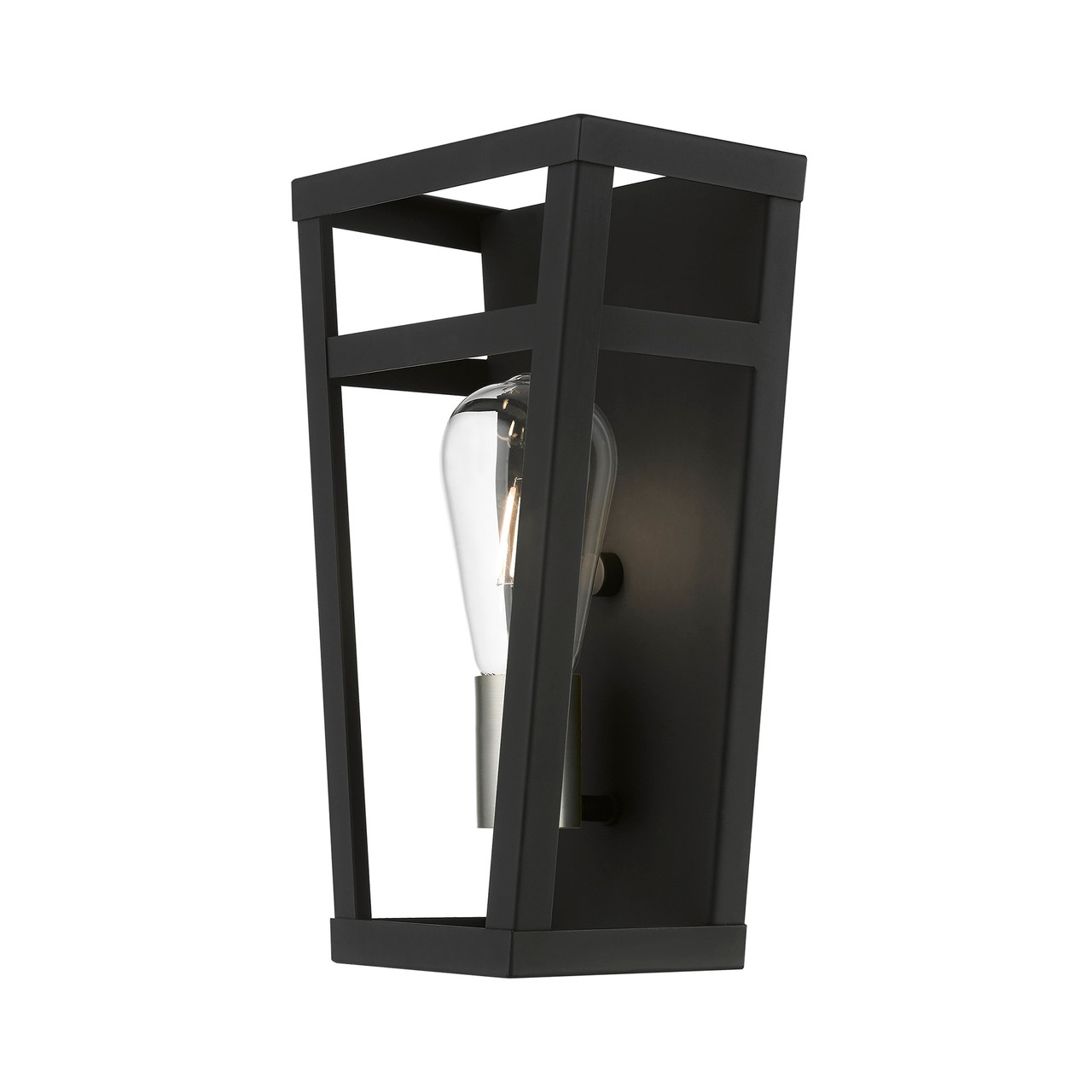 LIVEX LIGHTING 49567-04 1 Light Black with Brushed Nickel Accents ADA Sconce