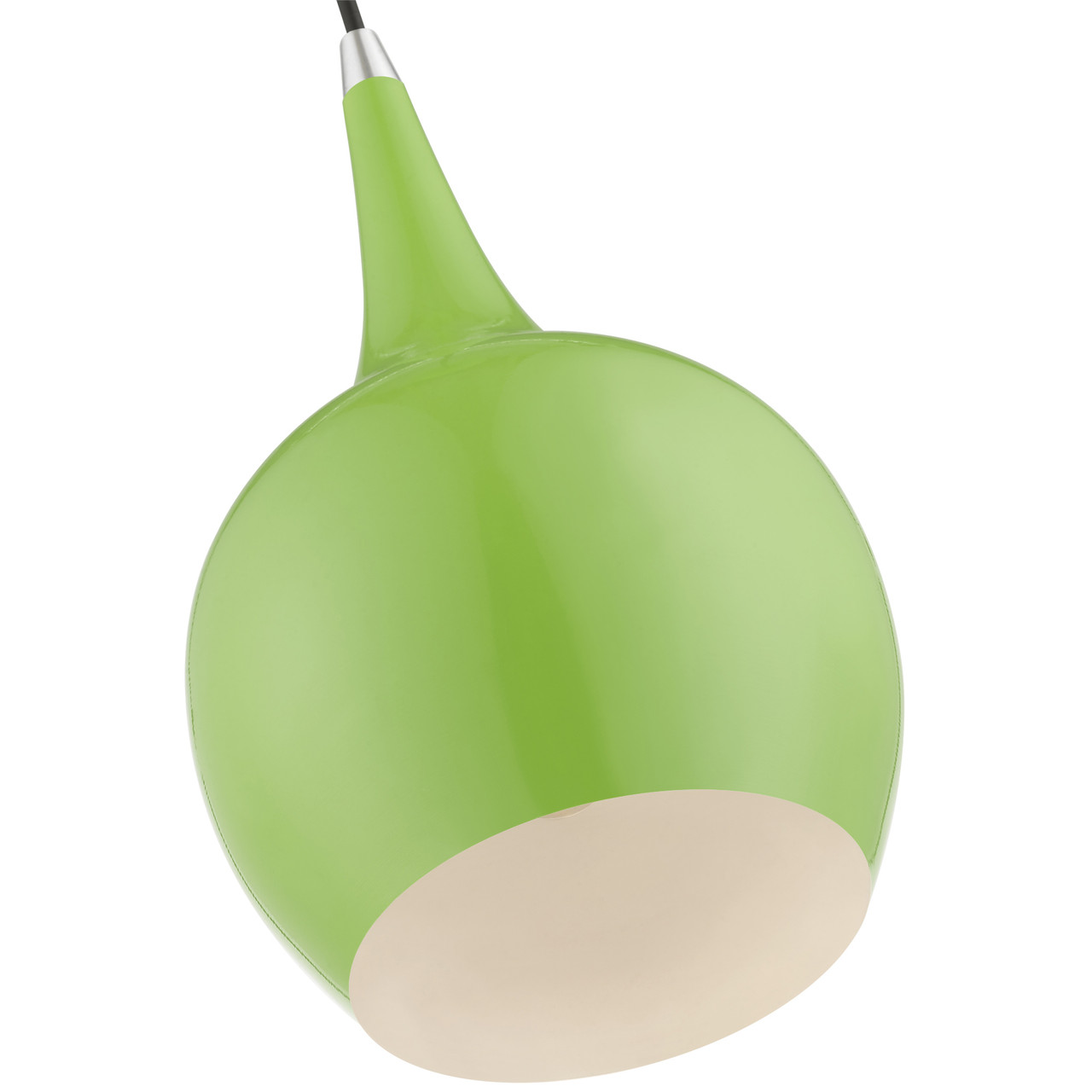 LIVEX LIGHTING 49016-78 1 Light Shiny Apple Green with Polished Chrome Accents Mini Pendant