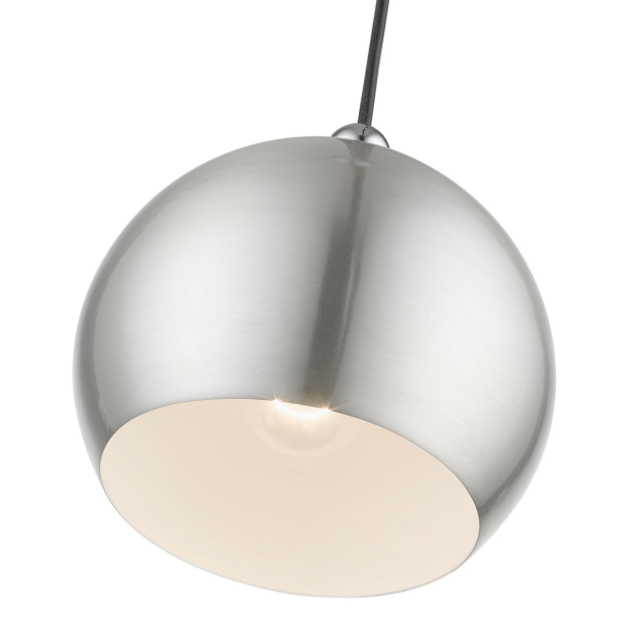 LIVEX LIGHTING 45481-91 1 Light Brushed Nickel with Polished Chrome Accents Globe Mini Pendant