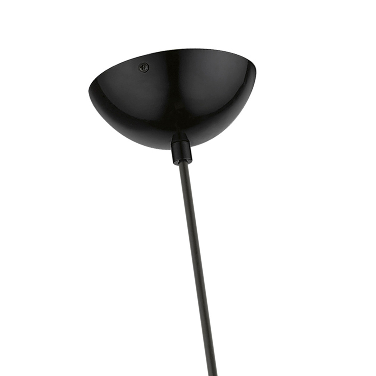 LIVEX LIGHTING 45481-68 1 Light Shiny Black with Polished Chrome Accents Globe Mini Pendant