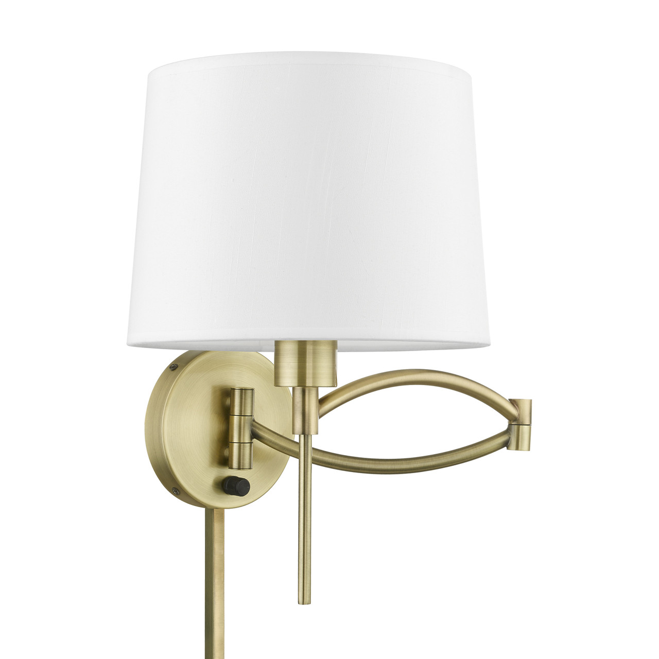 LIVEX LIGHTING 40044-01 1 Light Antique Brass Swing Arm Wall Lamp
