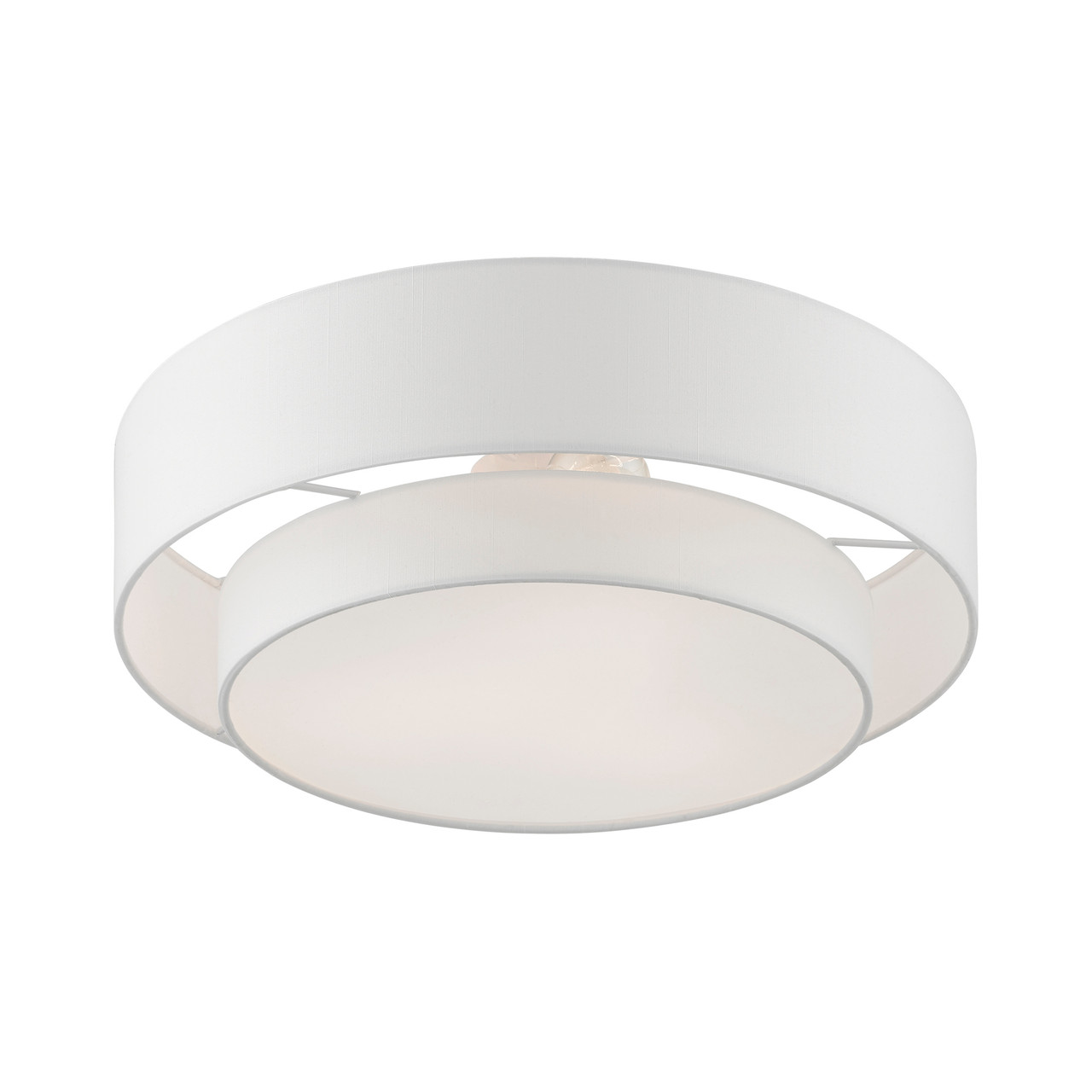 LIVEX LIGHTING 47154-91 3 Light Brushed Nickel Semi-Flush