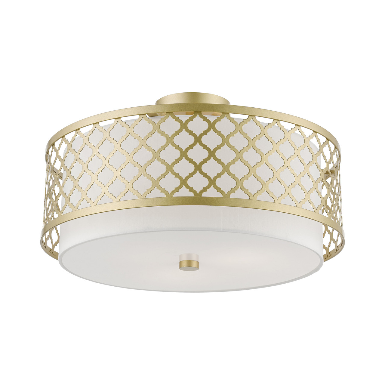 LIVEX LIGHTING 41109-33 3 Light Soft Gold Large Semi-Flush