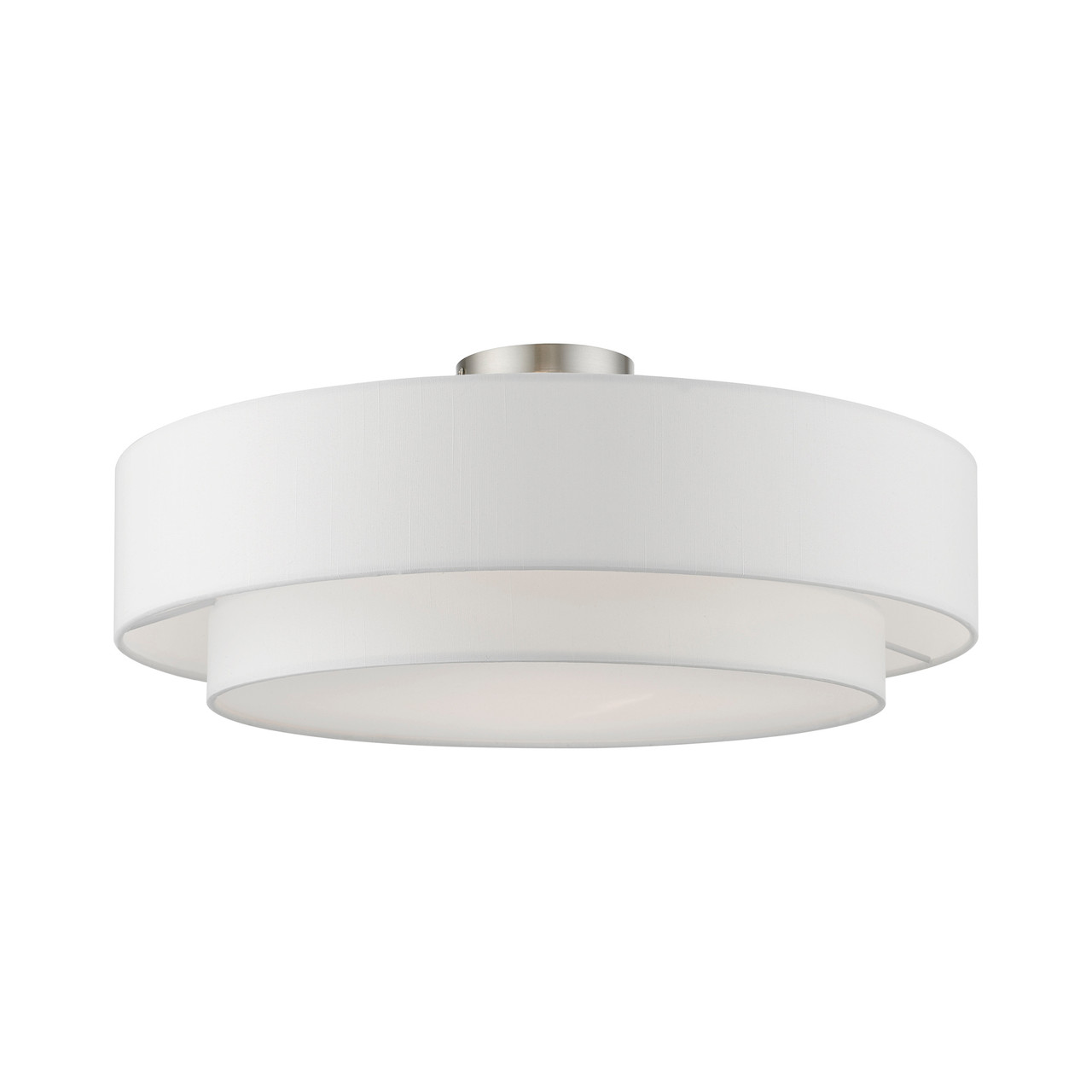 LIVEX LIGHTING 47155-91 4 Light Brushed Nickel Semi-Flush