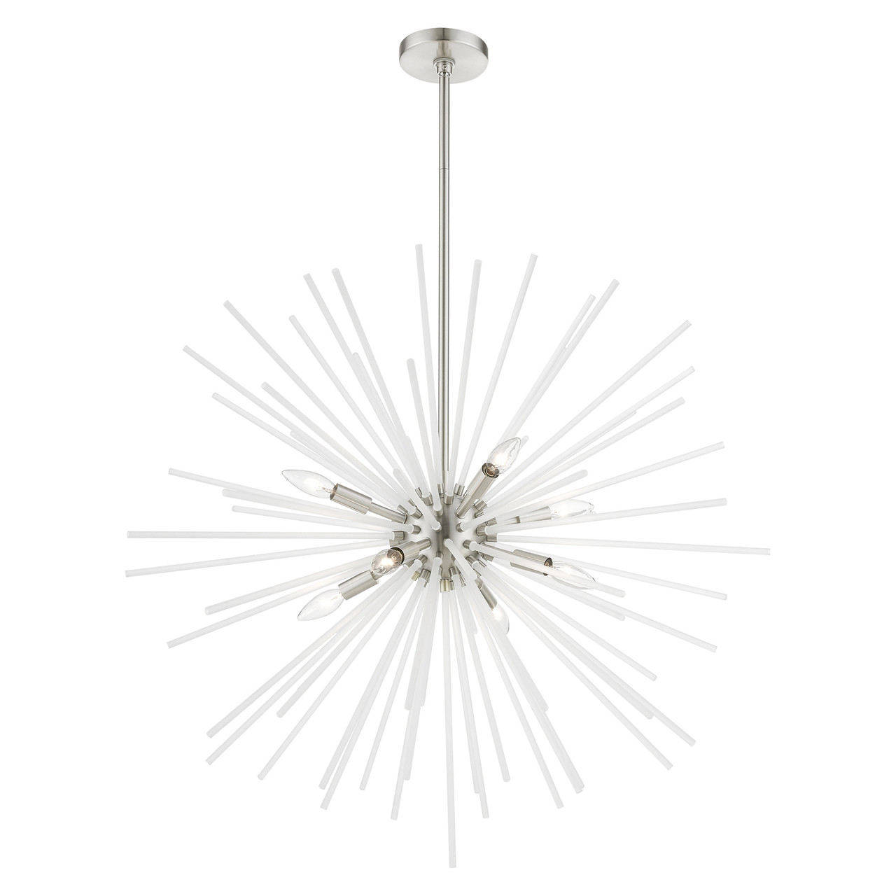 LIVEX LIGHTING 48828-91 8 Light Brushed Nickel Large Foyer Chandelier