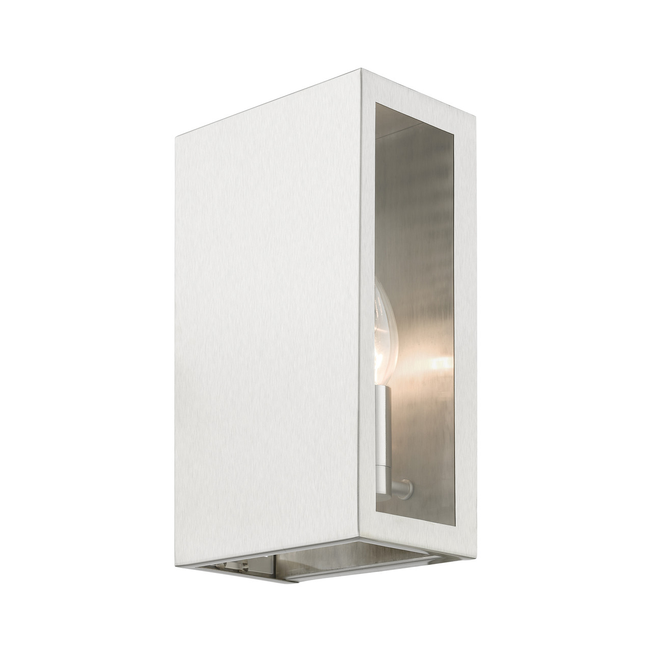 LIVEX LIGHTING 29122-91 2 Light Brushed Nickel Outdoor ADA Medium Sconce