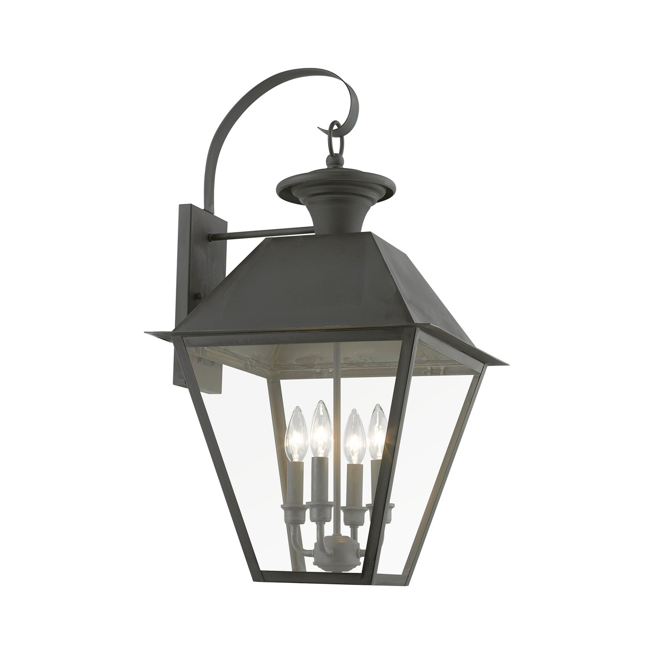 LIVEX LIGHTING 27222-61 4 Light Charcoal Outdoor Extra Large Wall Lantern