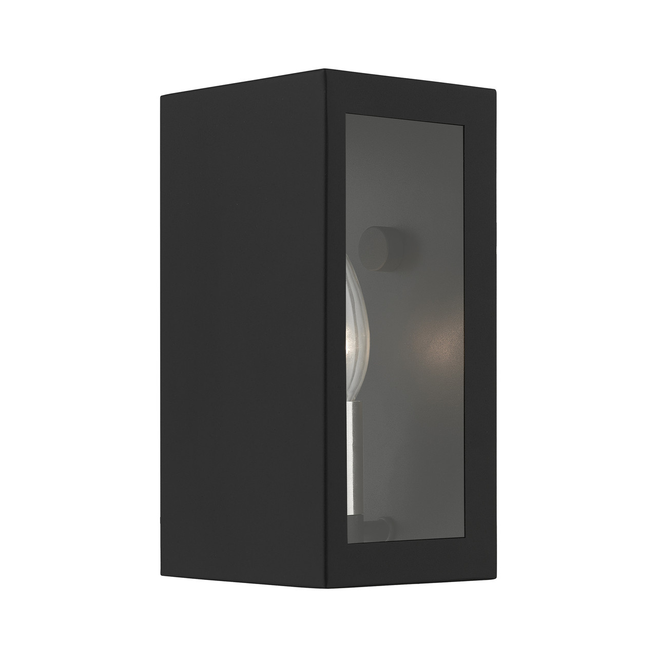 LIVEX LIGHTING 29121-14 1 Light Textured Black with Brushed Nickel Candles Outdoor ADA Small Sconce