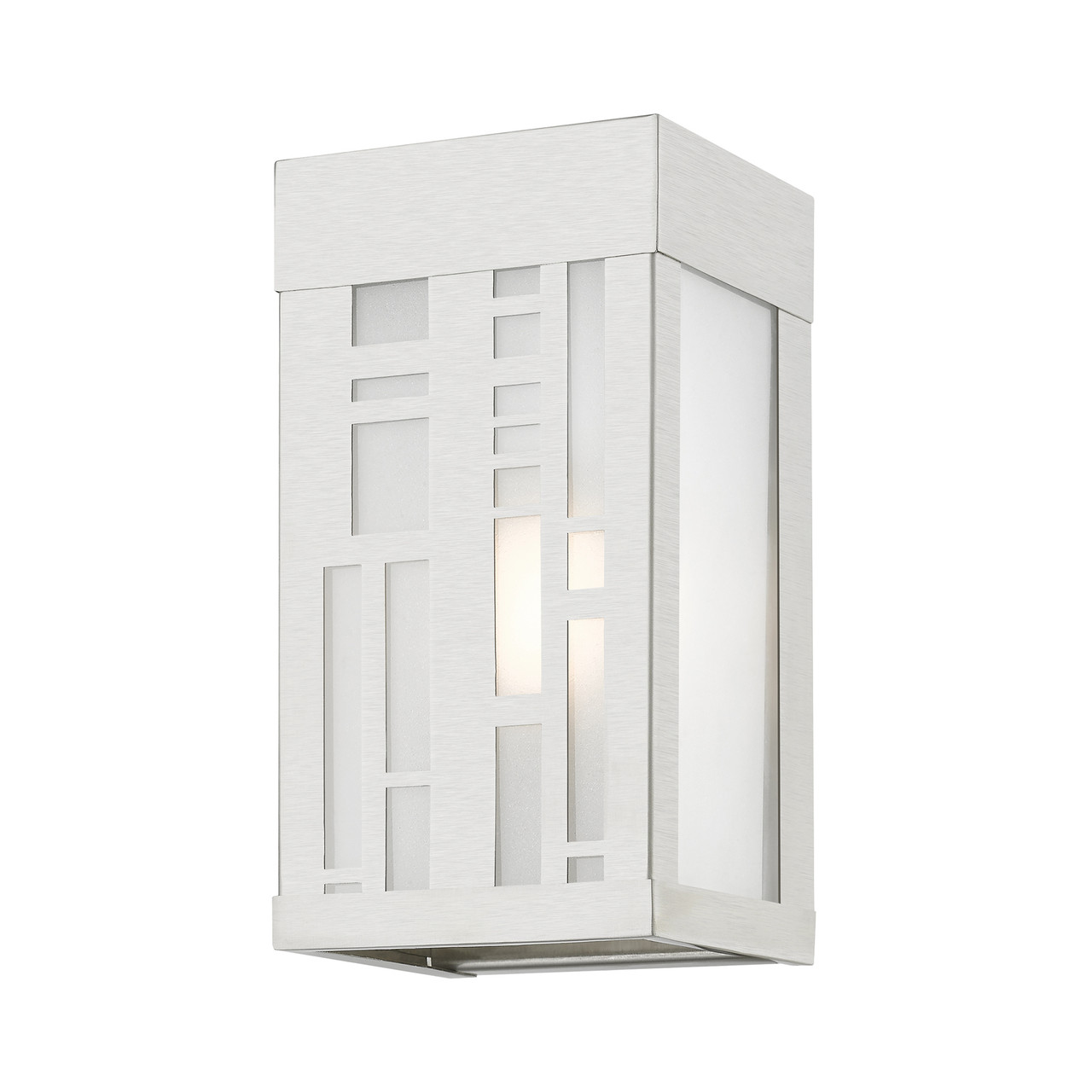 LIVEX LIGHTING 22971-91 1 Light Brushed Nickel Outdoor ADA Small Sconce