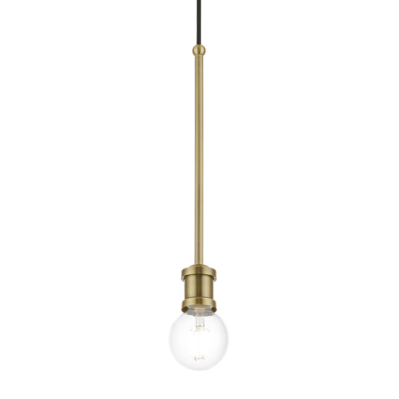 LIVEX LIGHTING 47161-01 1 Light Antique Brass Single Pendant