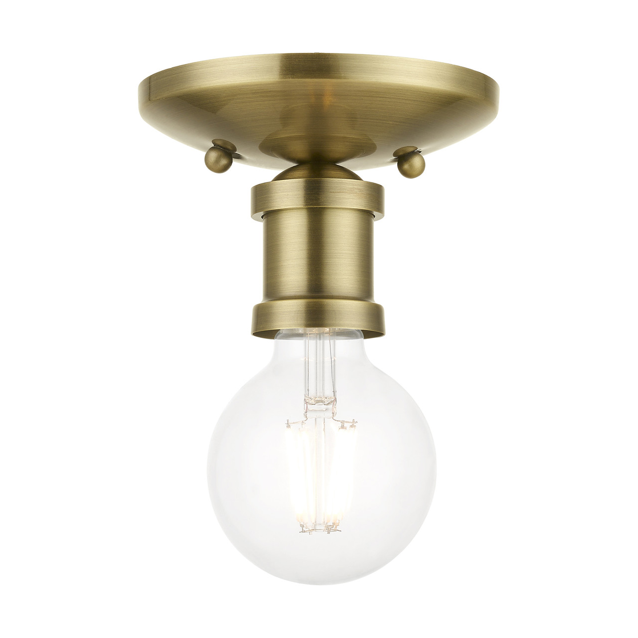 LIVEX LIGHTING 47160-01 1 Light Antique Brass Single Flush Mount