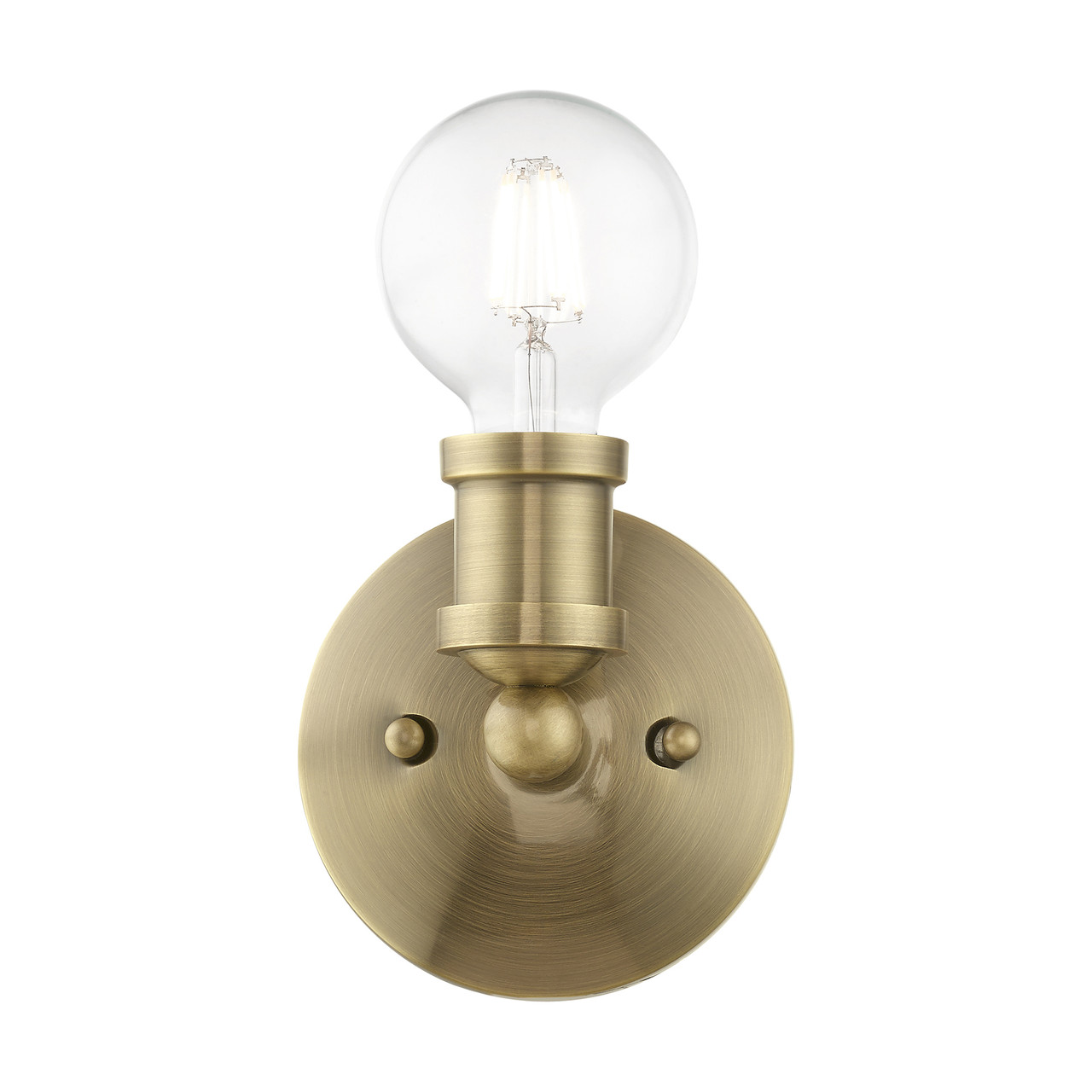 LIVEX LIGHTING 14420-01 1 Light Antique Brass ADA Single Vanity Sconce