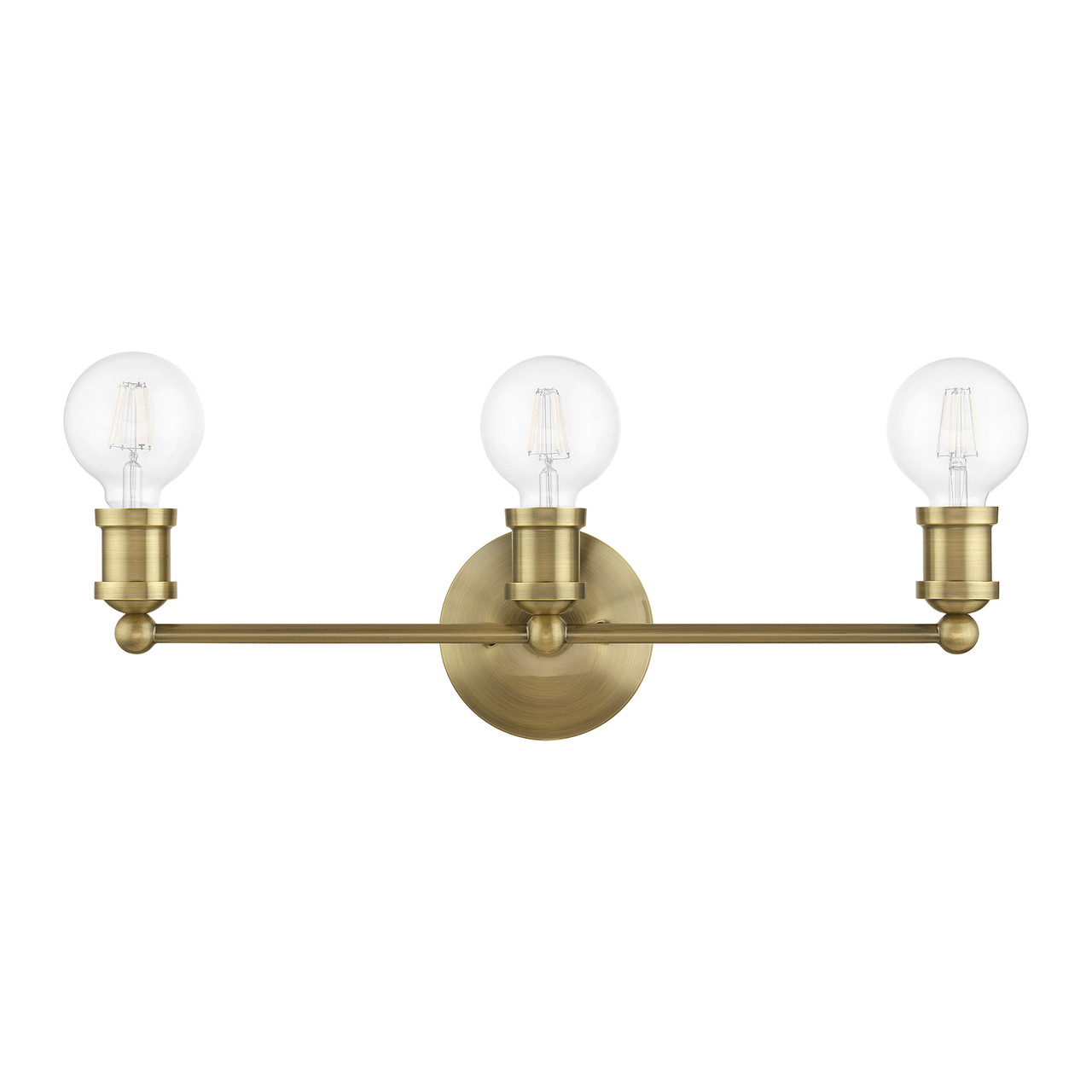 LIVEX LIGHTING 14423-01 3 Light Antique Brass ADA Vanity Sconce