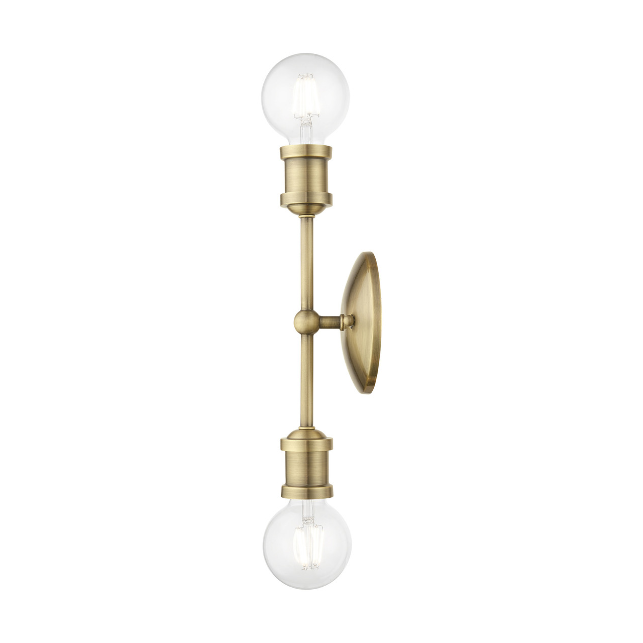 LIVEX LIGHTING 14422-01 2 Light Antique Brass ADA Vanity Sconce