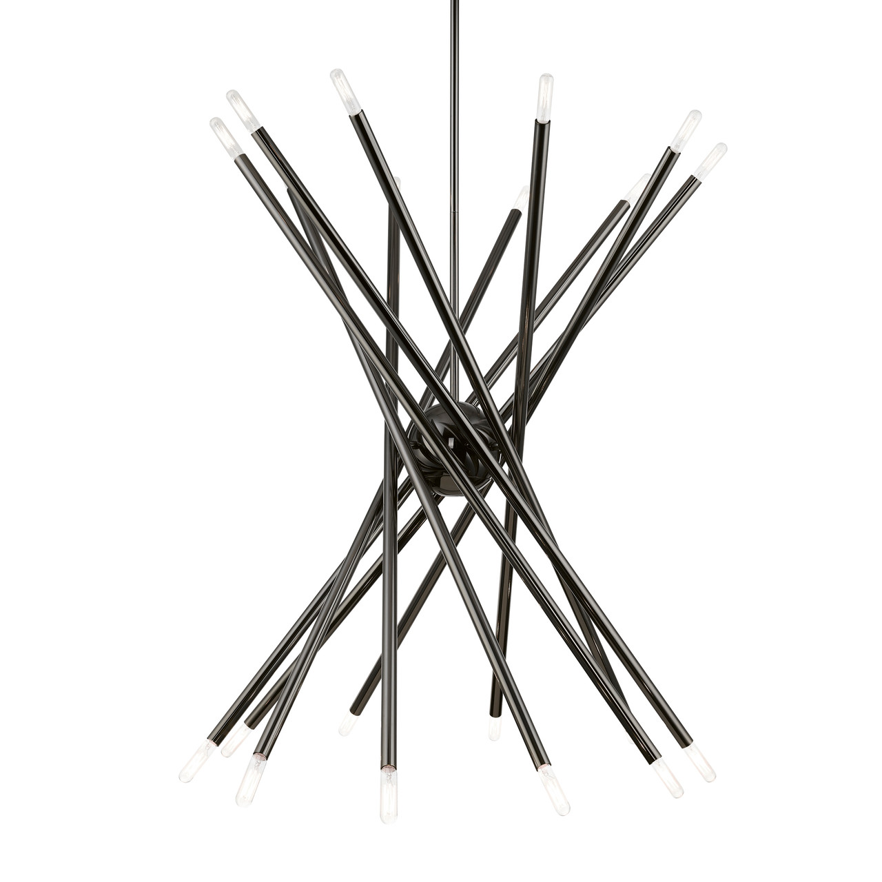 LIVEX LIGHTING 46779-46 20 Light Black Chrome Large Chandelier