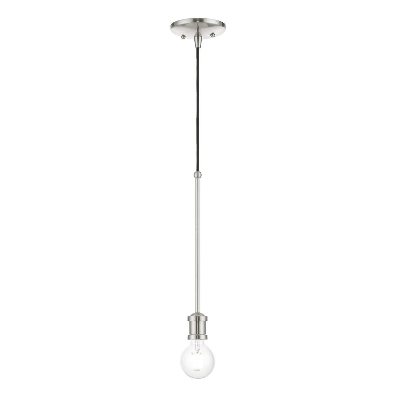 LIVEX LIGHTING 47161-91 1 Light Brushed Nickel Single Pendant