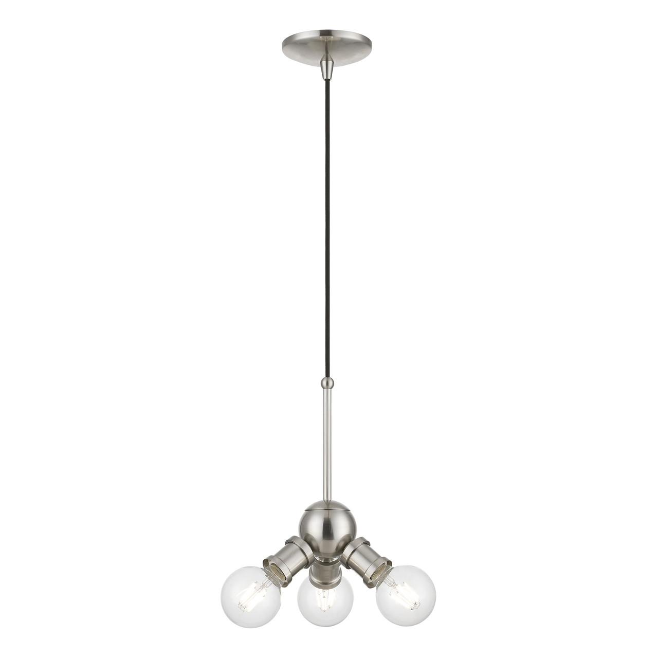 LIVEX LIGHTING 47164-91 3 Light Brushed Nickel Pendant