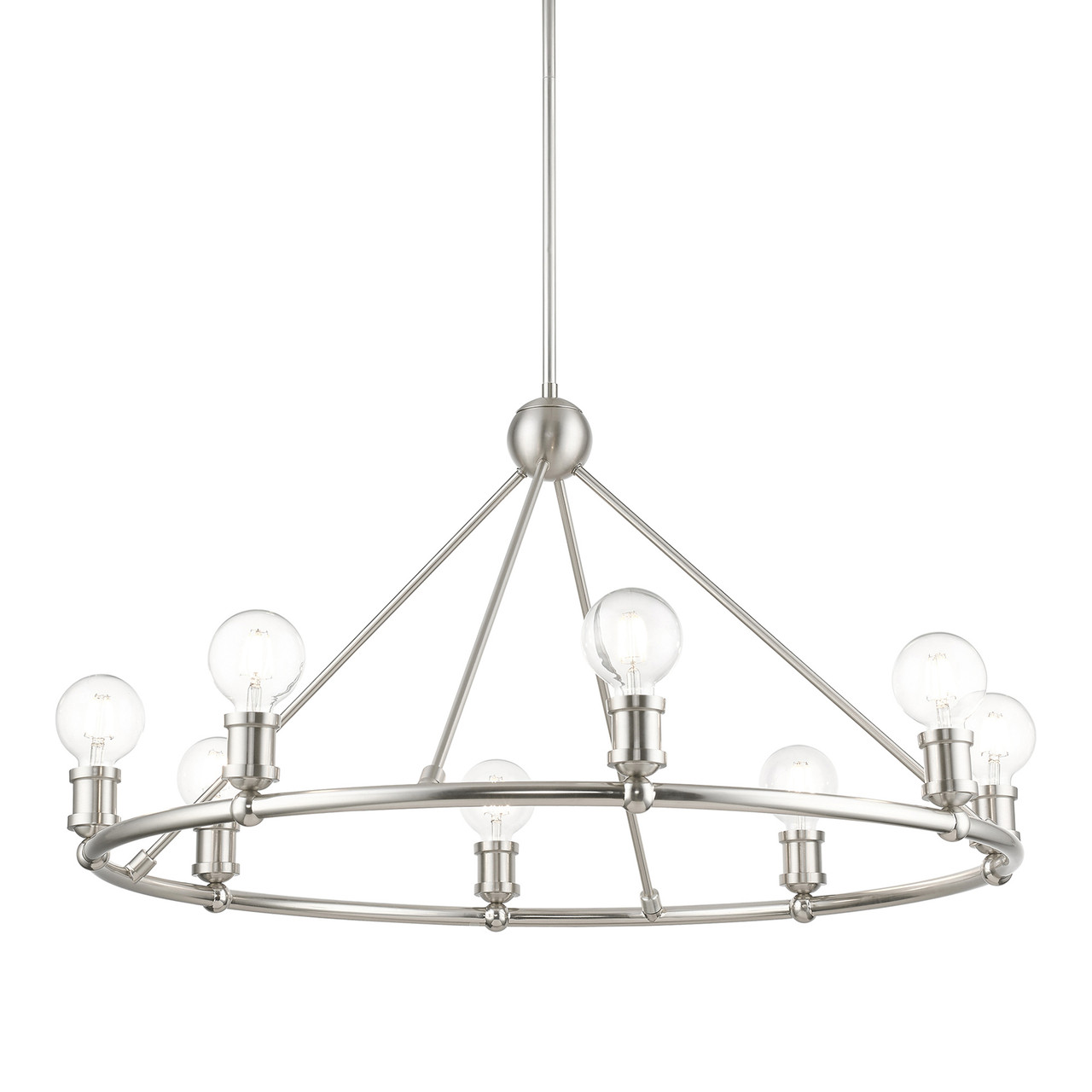 LIVEX LIGHTING 47168-91 8 Light Brushed Nickel Chandelier