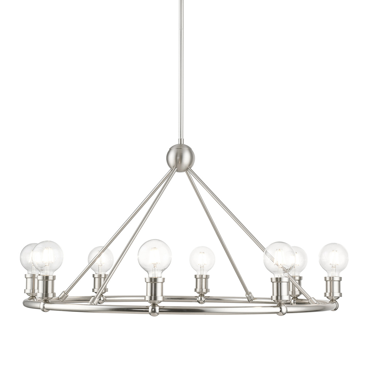 LIVEX LIGHTING 47168-91 8 Light Brushed Nickel Chandelier