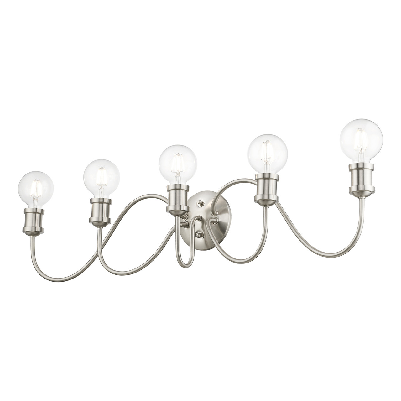 LIVEX LIGHTING 16575-91 5 Light Brushed Nickel Large Vanity Sconce