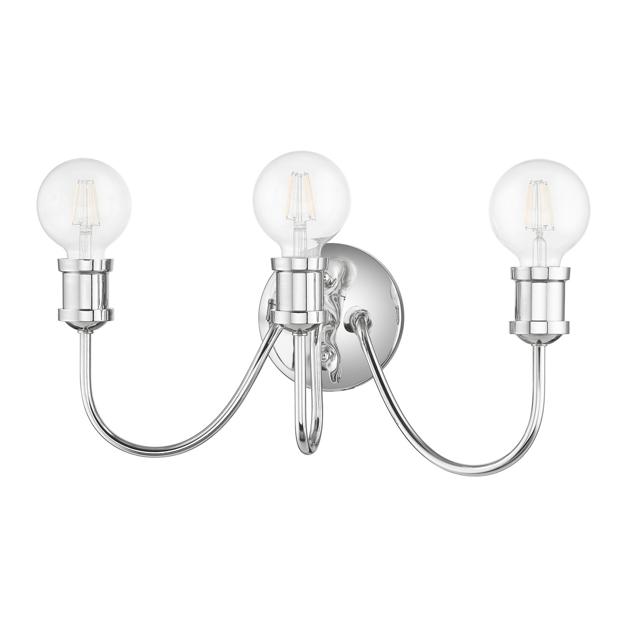 LIVEX LIGHTING 16573-05 3 Light Polished Chrome Vanity Sconce