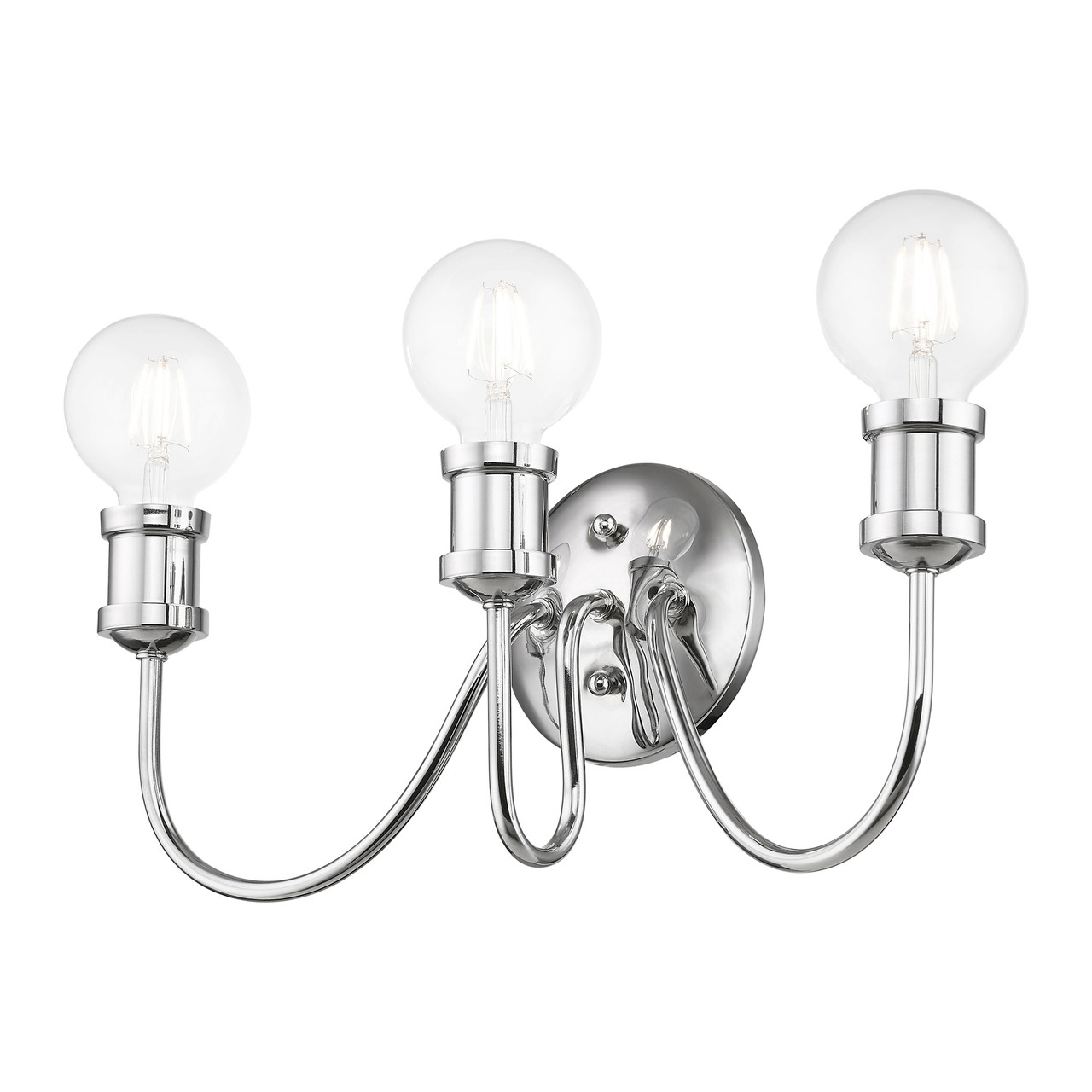 LIVEX LIGHTING 16573-05 3 Light Polished Chrome Vanity Sconce