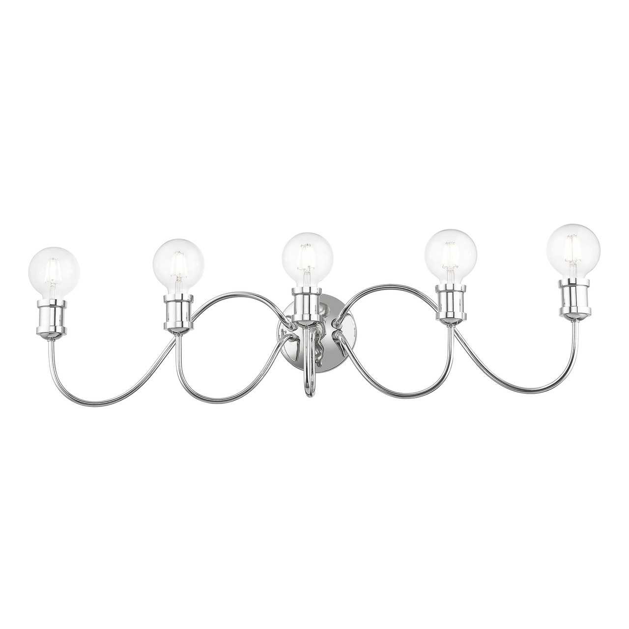 LIVEX LIGHTING 16575-05 5 Light Polished Chrome Large Vanity Sconce