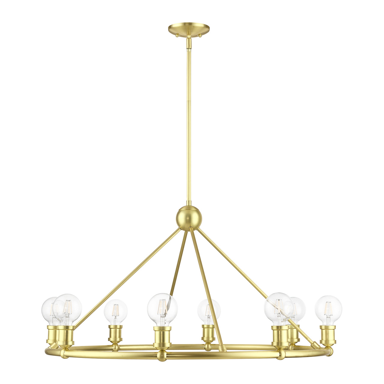 LIVEX LIGHTING 47168-12 8 Light Satin Brass Chandelier