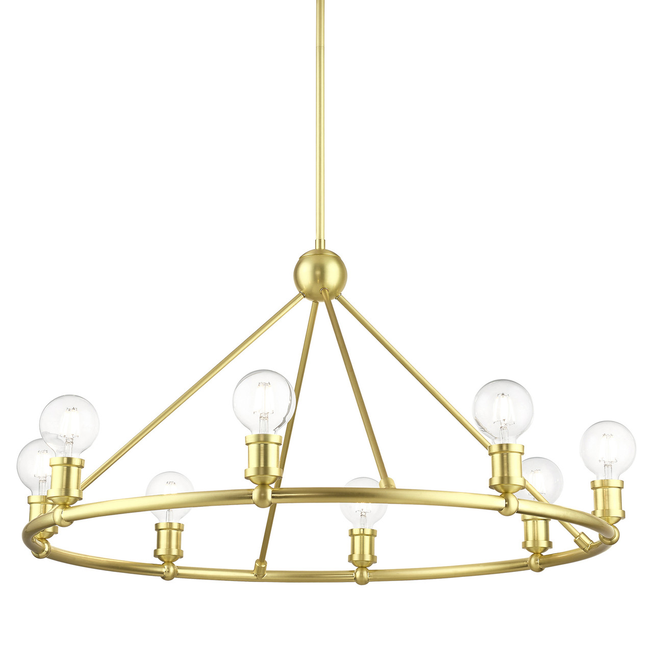 LIVEX LIGHTING 47168-12 8 Light Satin Brass Chandelier