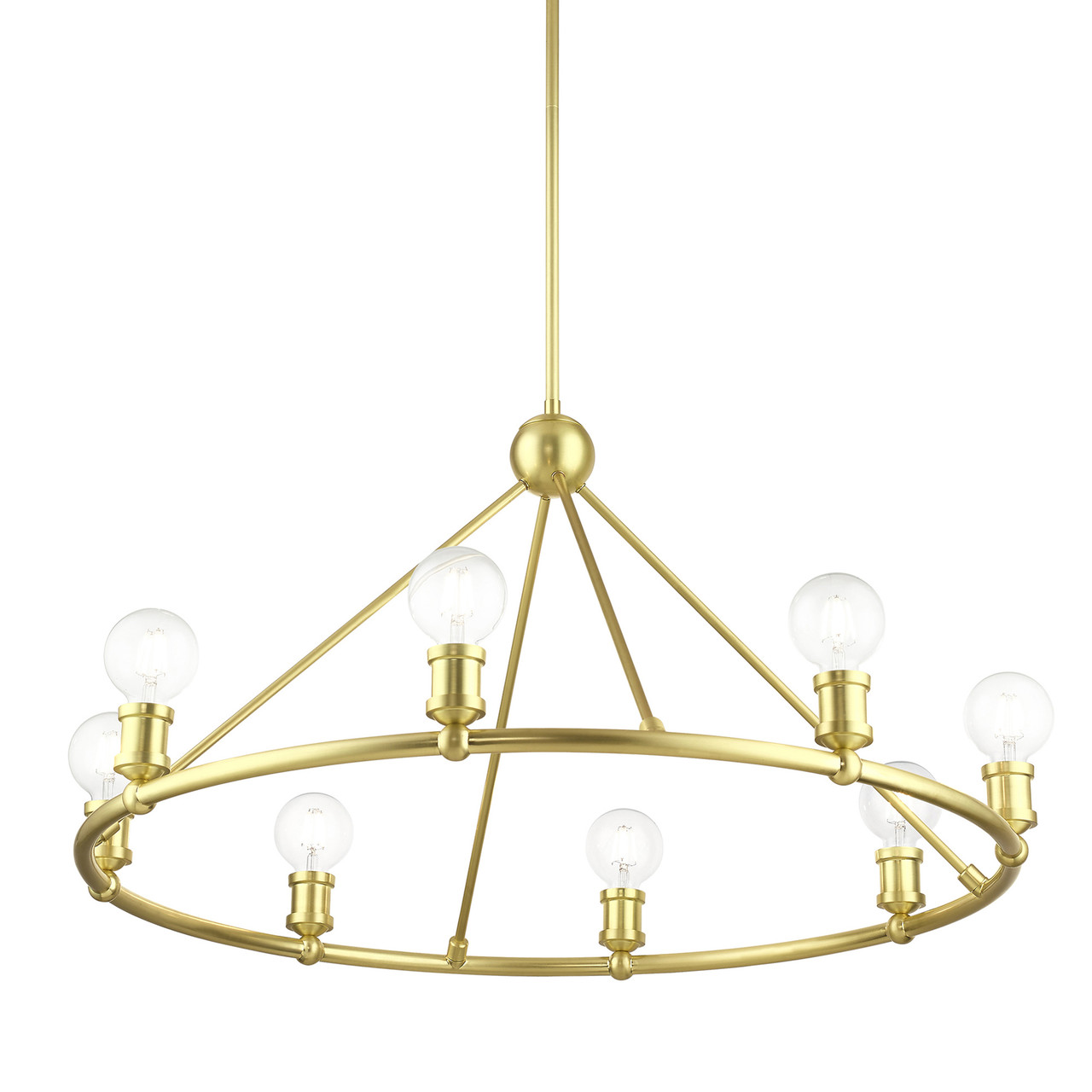 LIVEX LIGHTING 47168-12 8 Light Satin Brass Chandelier