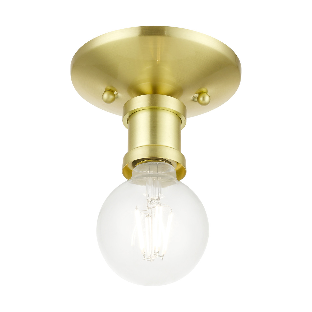 LIVEX LIGHTING 47160-12 1 Light Satin Brass Single Flush Mount