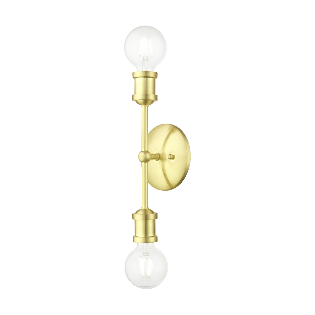 LIVEX LIGHTING 14422-12 2 Light Satin Brass ADA Vanity Sconce