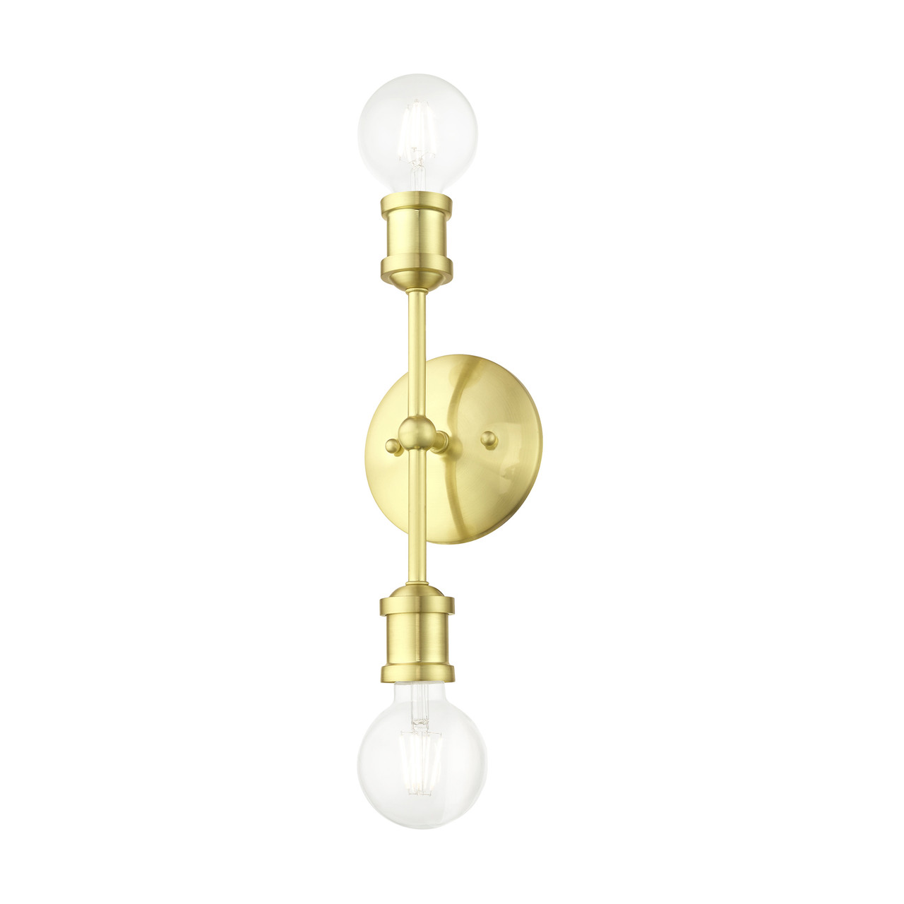 LIVEX LIGHTING 14422-12 2 Light Satin Brass ADA Vanity Sconce