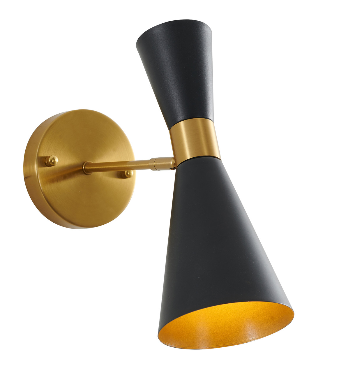 BETHEL INTERNATIONAL DU173W11G 60-Light Wall Sconce, Black And Gold