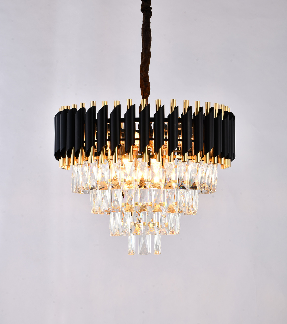 BETHEL INTERNATIONAL GL410C20B 40-Light Chandelier, Black & Gold