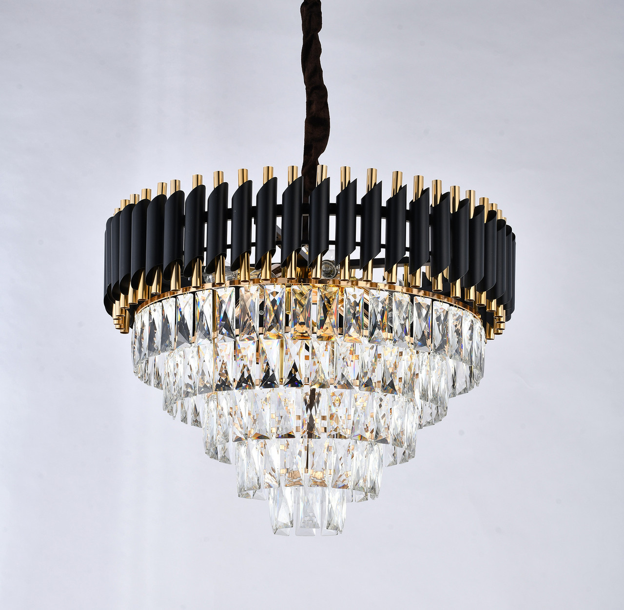 BETHEL INTERNATIONAL GL411C24B 40-Light Chandelier, Black & Gold