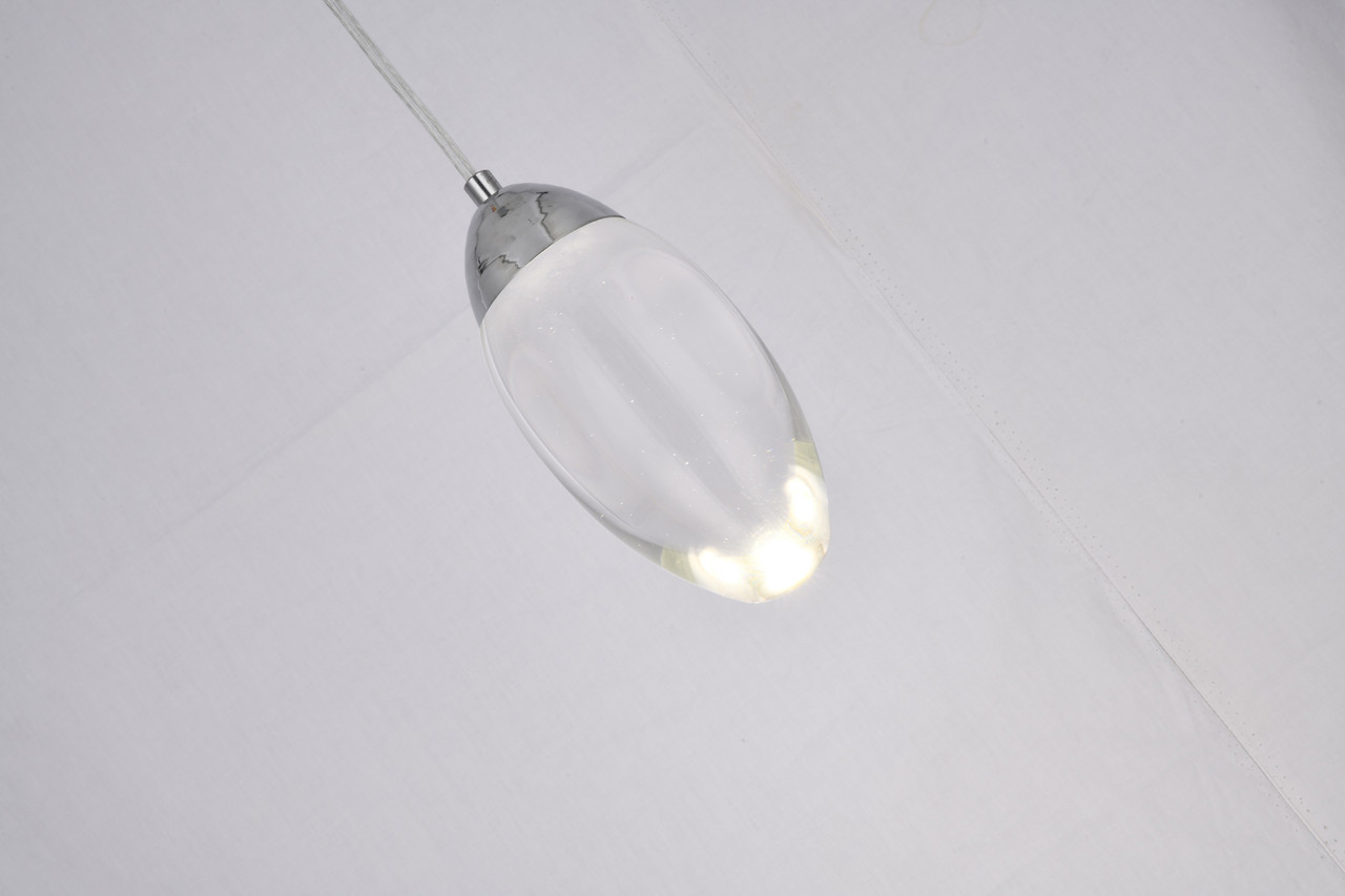 BETHEL INTERNATIONAL OCH04P7CH 8-Light LED Pendant, Chrome