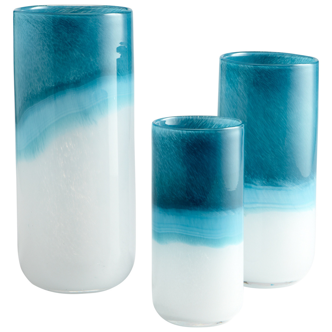 CYAN DESIGN 05877 Large Turquoise Cloud Vase, Blue and White