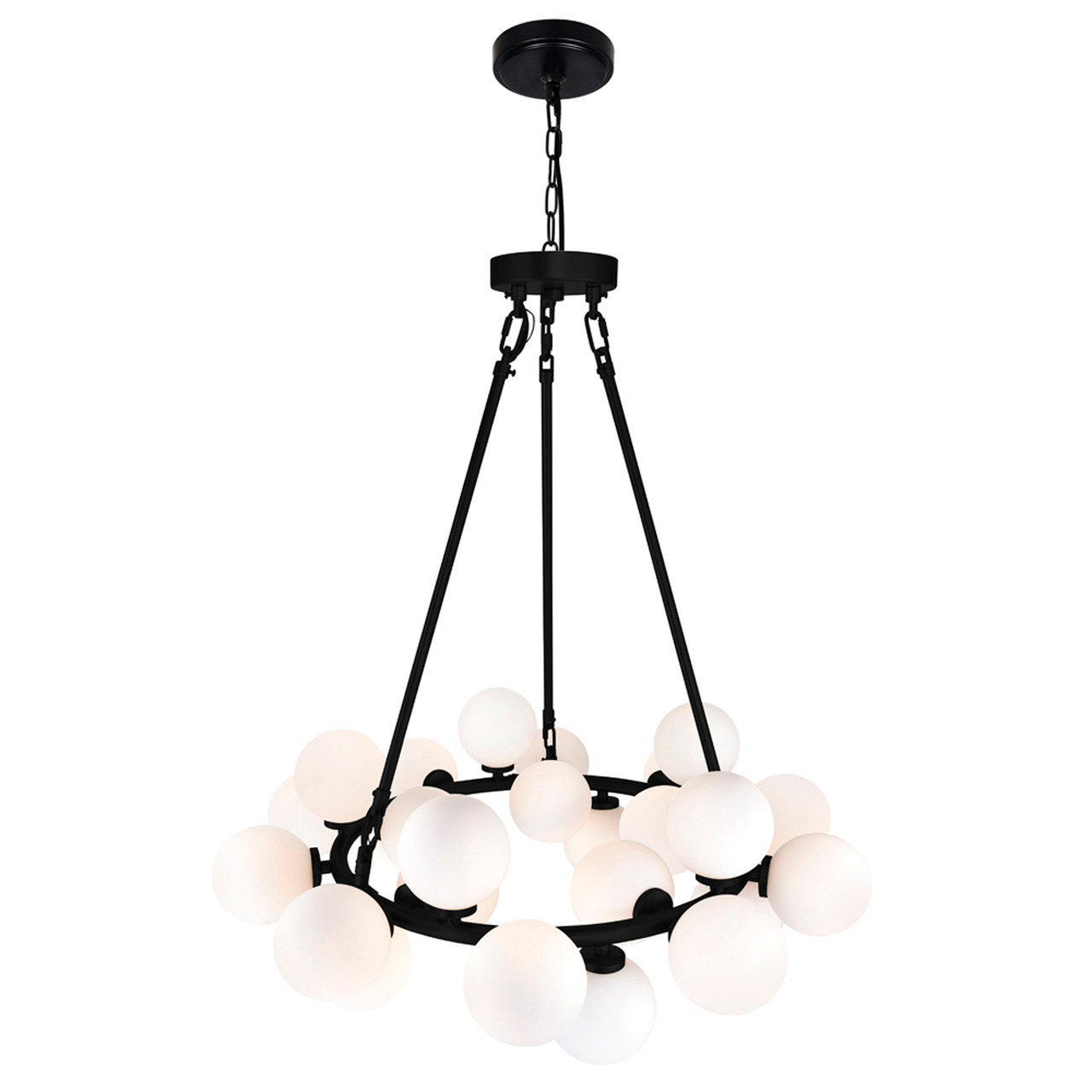 CWI LIGHTING 1020P26-25-101 Arya 25 Light Chandelier With Black Finish