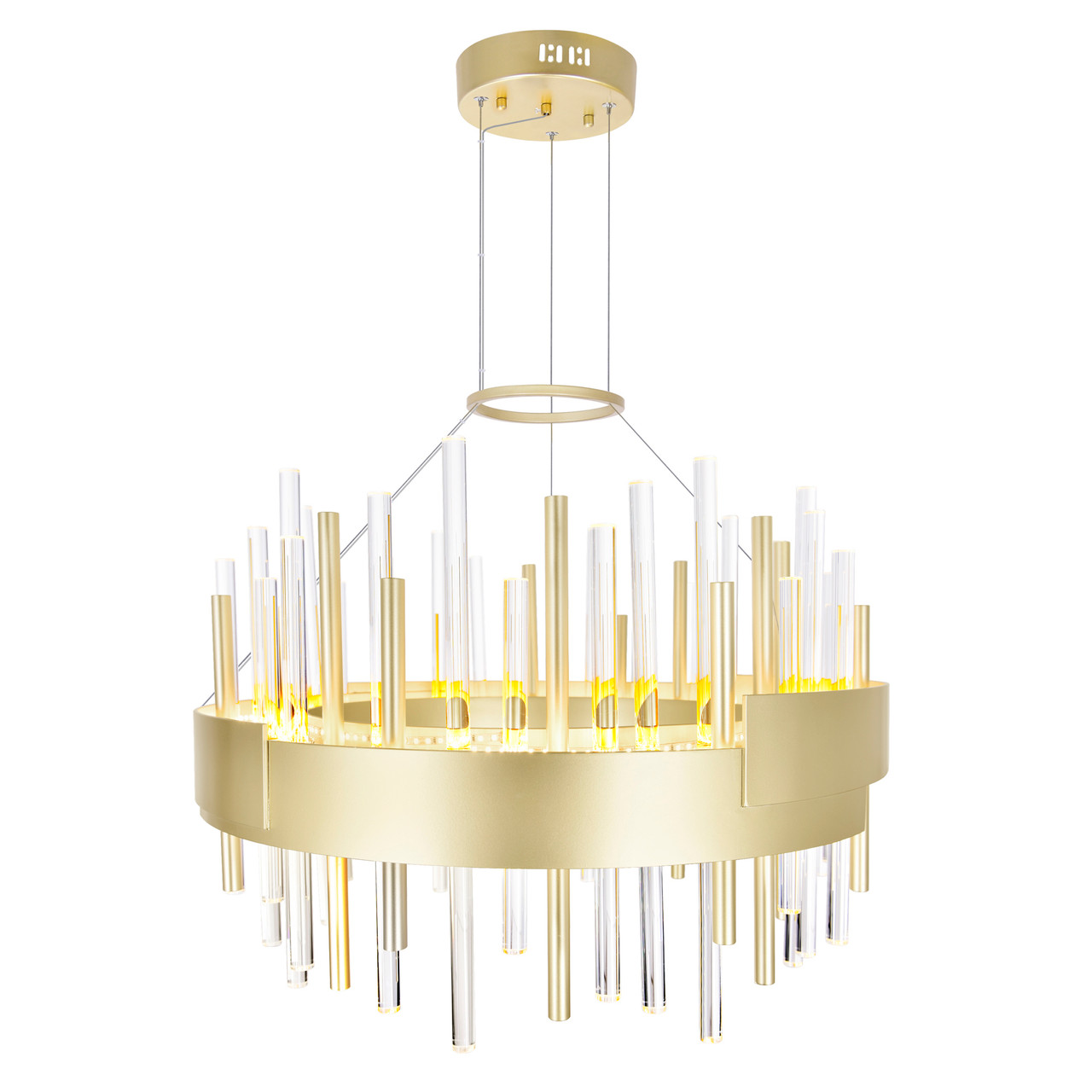 CWI LIGHTING 1245P20-602 Millipede 20 in LED Satin Gold Chandelier