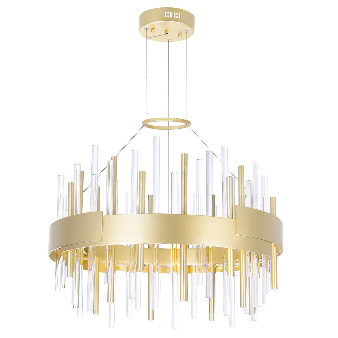 CWI LIGHTING 1245P20-602 Millipede 20 in LED Satin Gold Chandelier