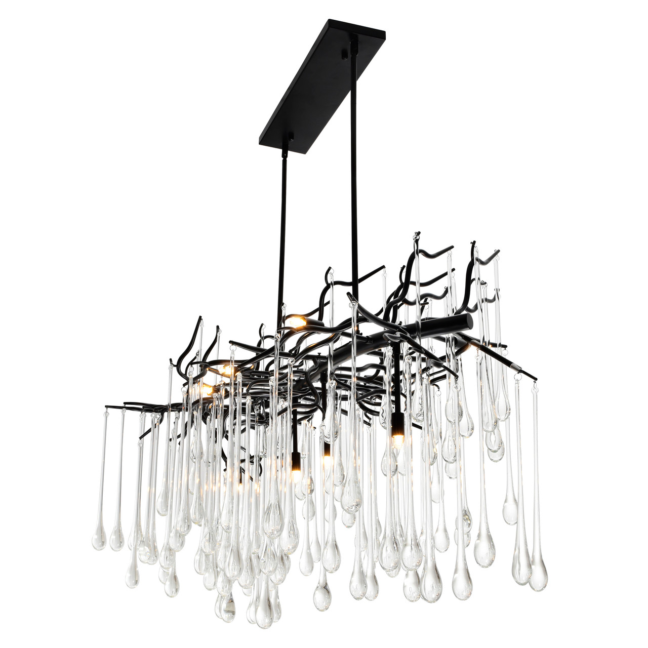 CWI LIGHTING 1094P47-10-101 Anita 10 Light Chandelier With Black Finish