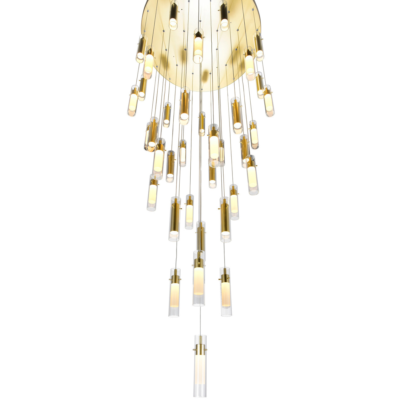 CWI LIGHTING 1606P33-37-602 Olinda LED Integrated Satin Gold Chandelier