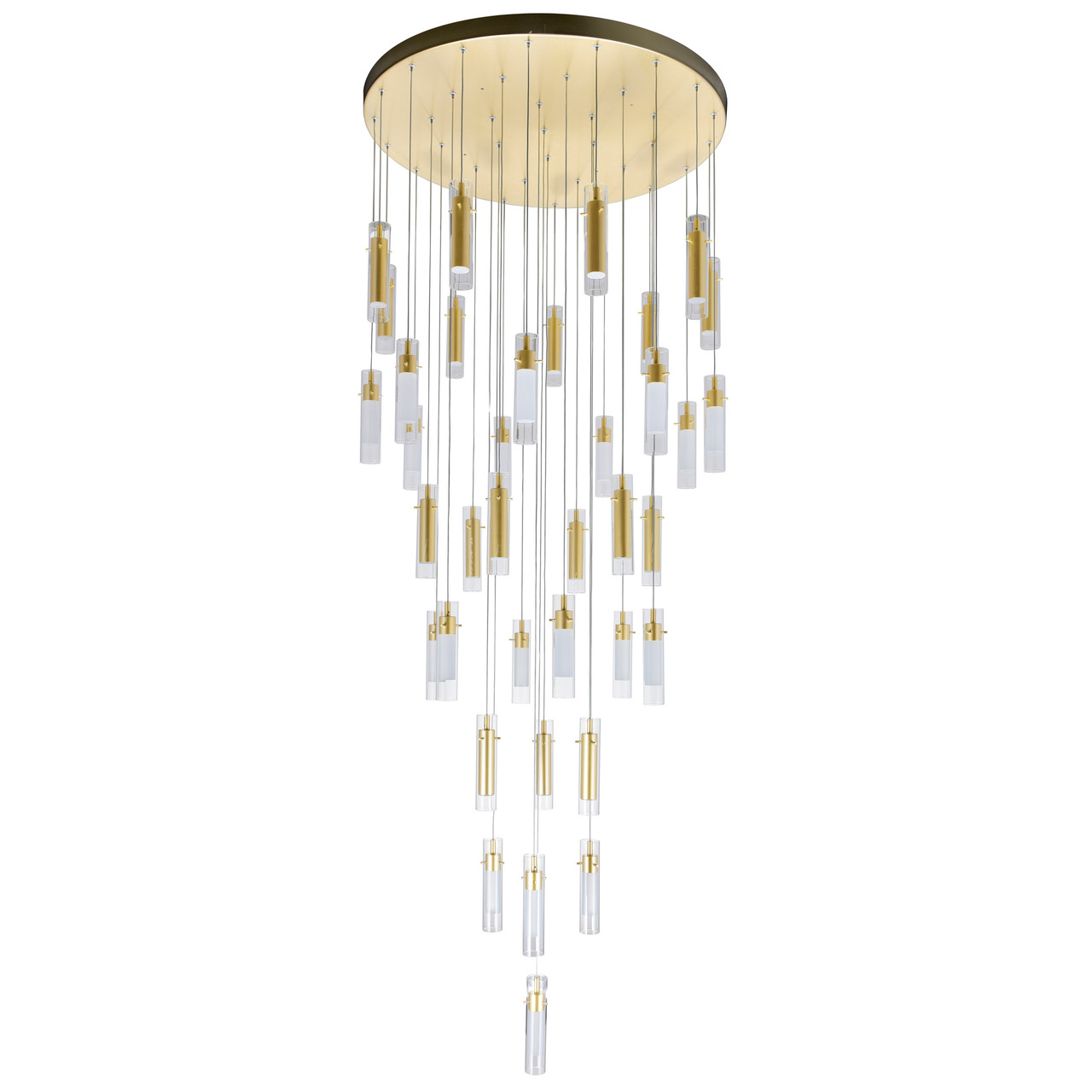 CWI LIGHTING 1606P33-37-602 Olinda LED Integrated Satin Gold Chandelier